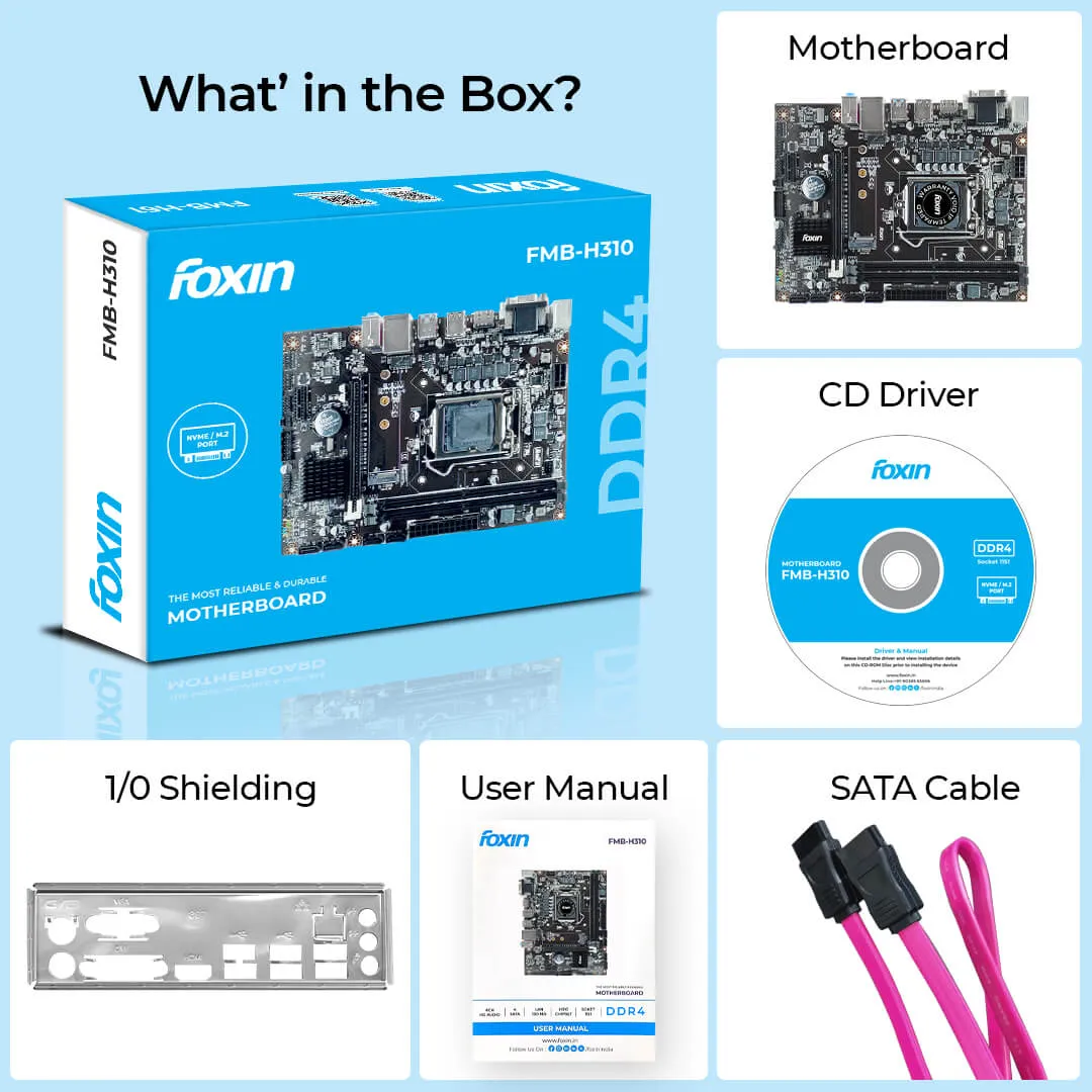 Foxin H310 DDR4 Motherboard For Intel 8th | 9th Generation with NVME view 6